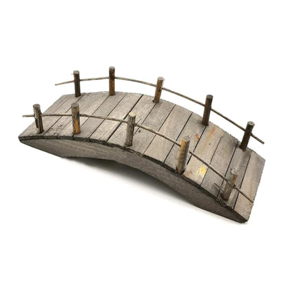 1:12 Miniatures Fairy Garden Wooden Arch Bridge with Railings