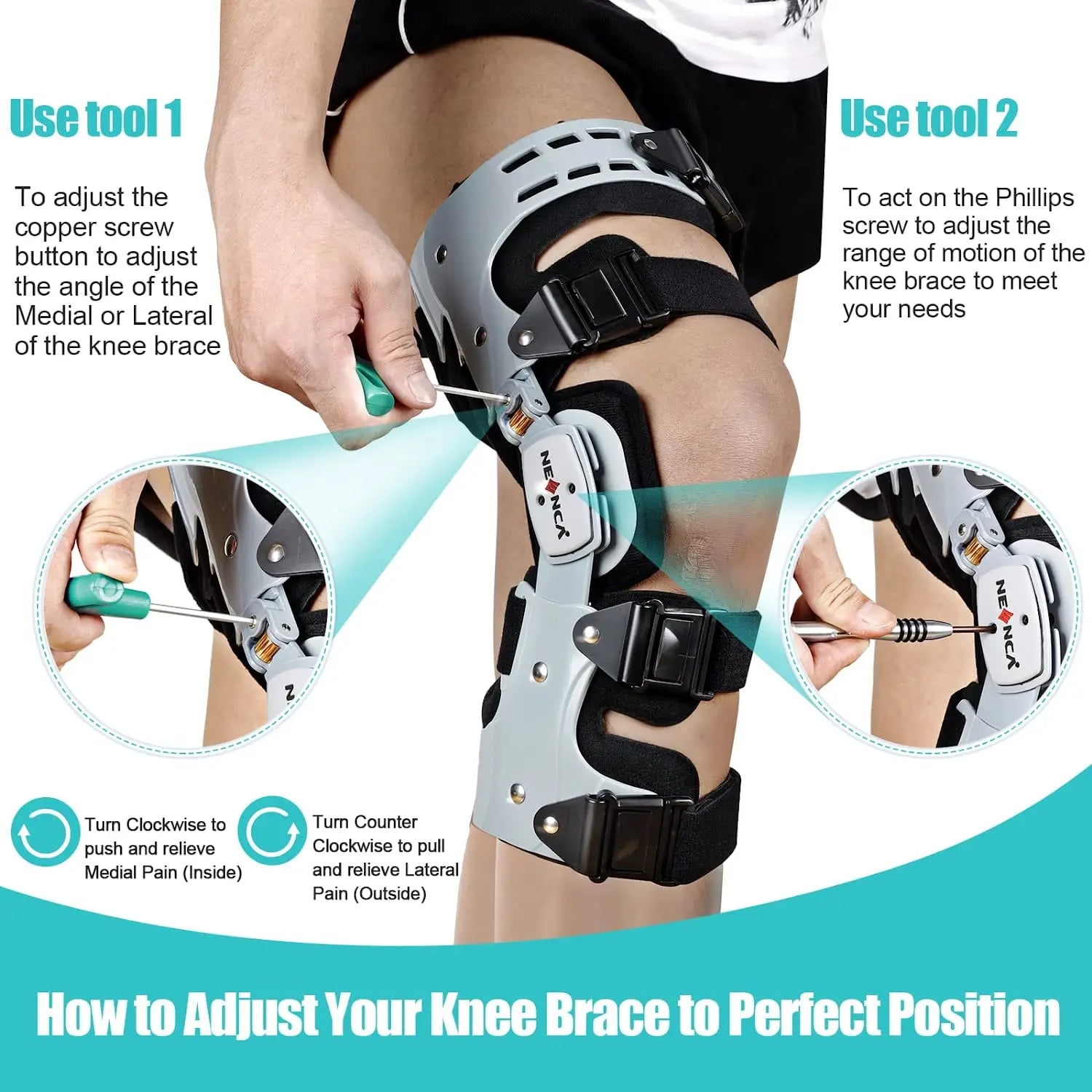 NEENCA OA Unloader Knee Brace Support for Arthritis Pain Osteoarthritis Cartilage Defect Repair Avascular Necrosis-EXPROTAS