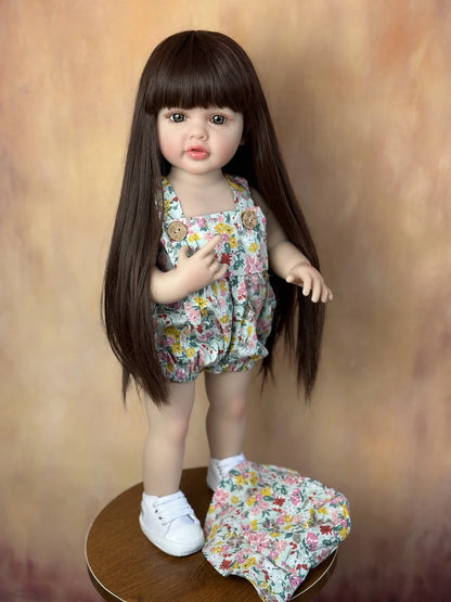 BZDOLL 55CM 22Inch Can Stand Reborn Baby Lifelike Girl Doll Full Soft Silicone Body Princess Toddler Bebe Birthday Gift-EXPROTAS