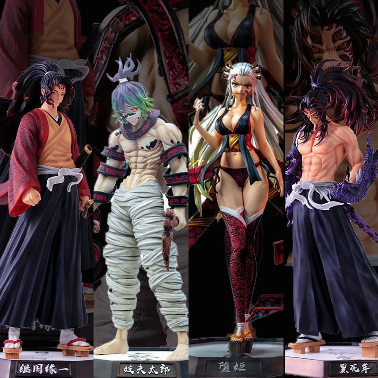 Demon Slayer Tanjiro Nezuko Zenitsu Inosuke PVC Anime Action Figure Set
