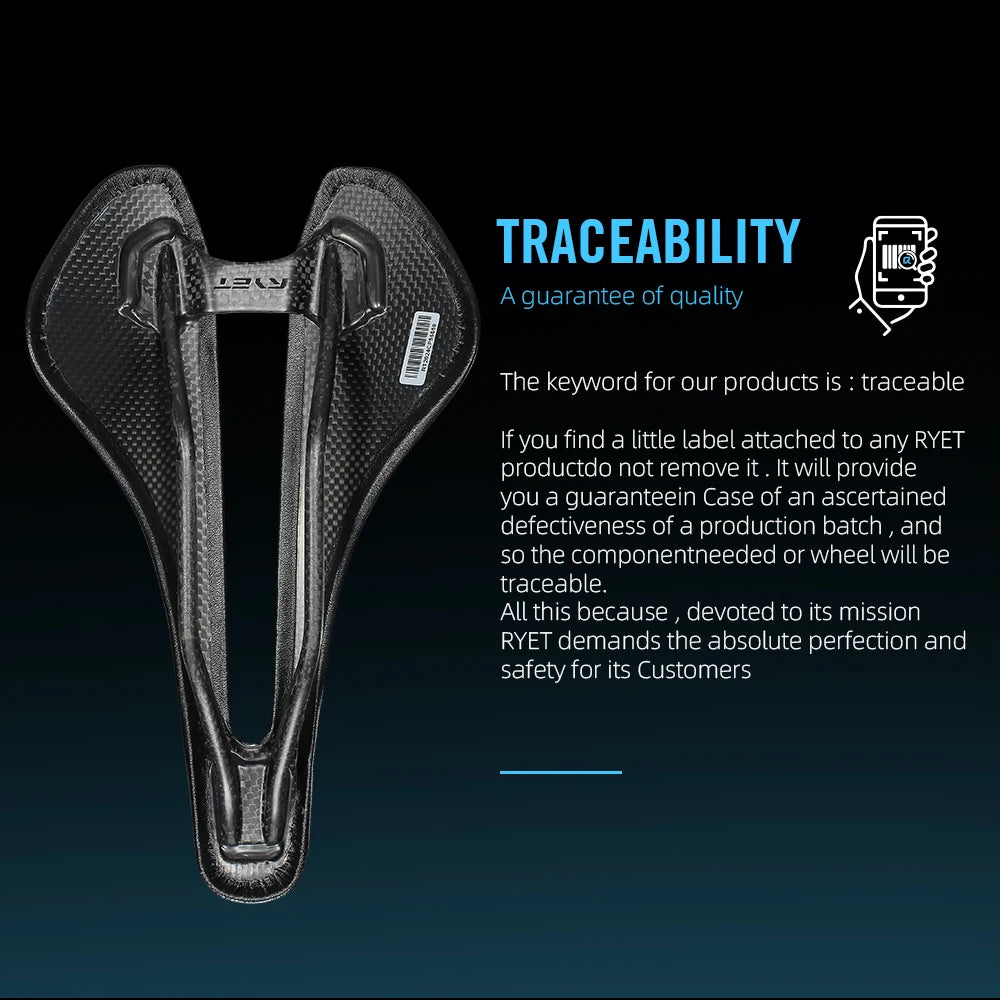 RYET Full Carbon Bike Saddle 81g 87g 7x9mm Carbon Rails Road MTB Gravel