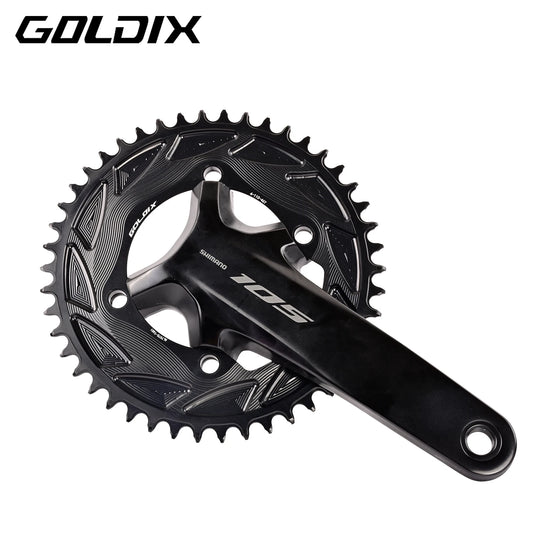 GOLDIX 110BCD AERO Chainring 3mm Offset 4-Bolt for Shimano R7000 R7100 R8100
