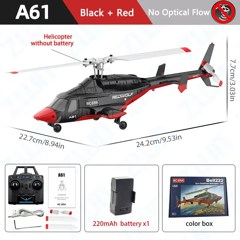 A61 RC Helicopter 2.4G 4CH Gyro Altitude Hold Optical Flow Remote Control Toy