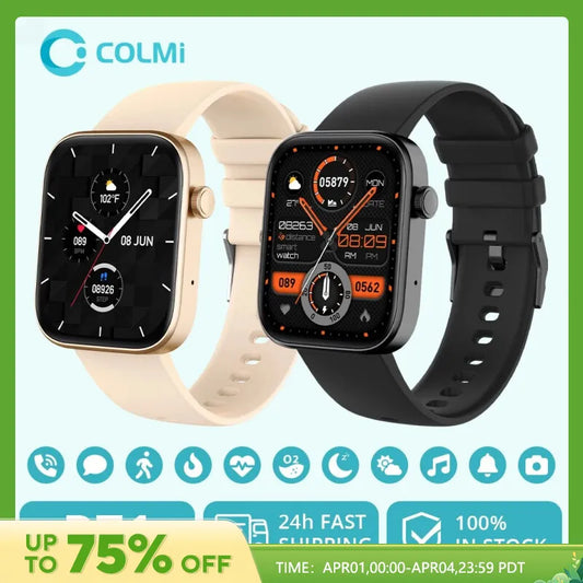 COLMI P71 Voice Calling Smartwatch Men Health Monitoring IP68 Waterproof Smart Notifications Voice Assistant Smart Watch Women-EXPROTAS