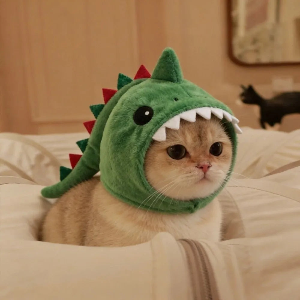 Dress Up Adjustable Cat Shark Headdress Plush Warm Cute Photo Props