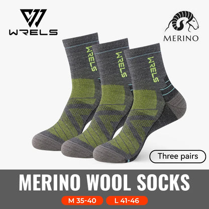 3 Pairs Merino Wool Socks Thermal Thick Hiking Socks for Men & Women