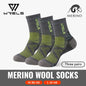 3 Pairs Merino Wool Socks Thermal Thick Hiking Socks for Men & Women