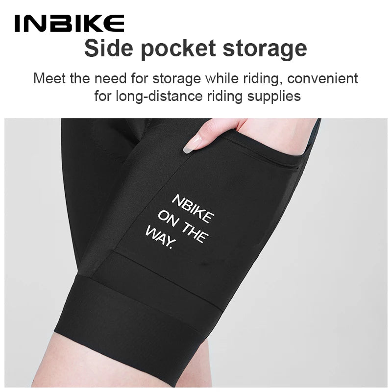 INBIKE Womens Padded Cycling Shorts MTB Road Bike Riding Shorts with Pockets
