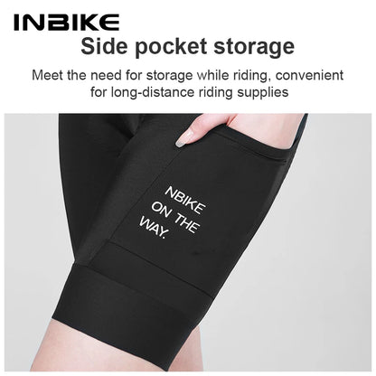 INBIKE Womens Padded Cycling Shorts MTB Road Bike Riding Shorts with Pockets