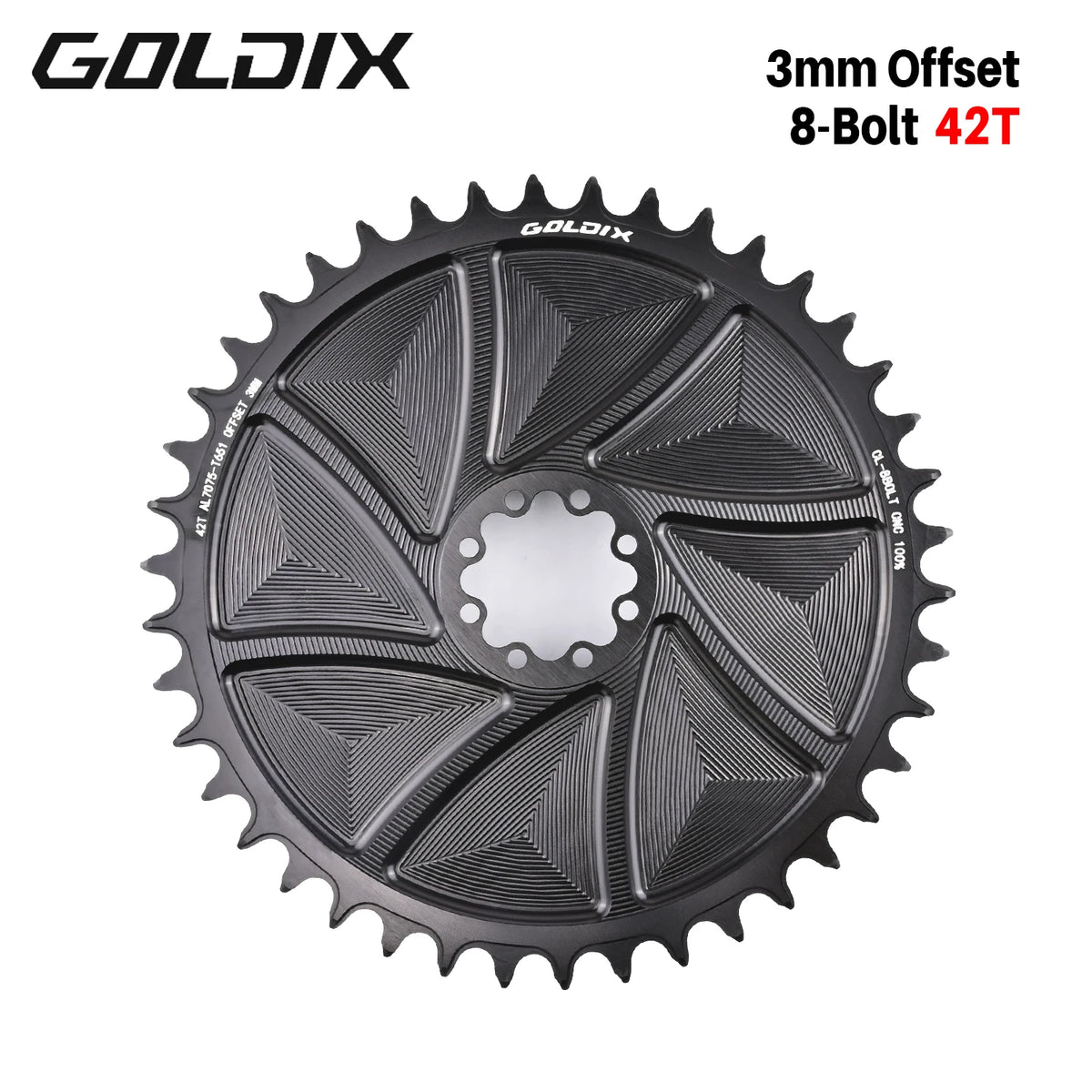 Narrow Wide Chainring 3mm Offset Goldix Direct Mount for 8Bolt Crankset