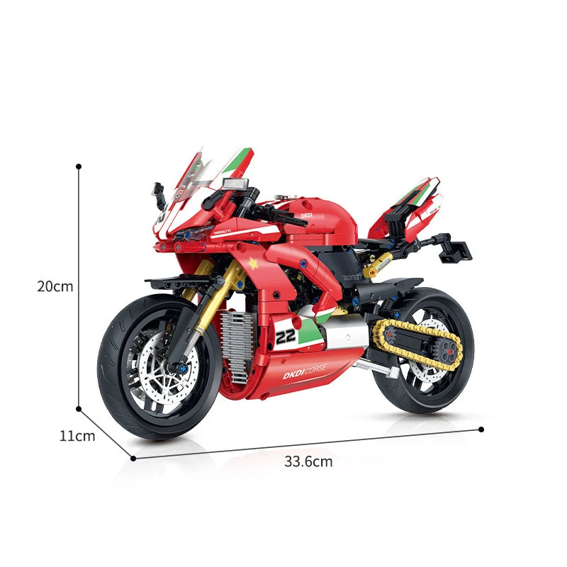 Technical Motorcycle Building Blocks Harley-Style Motorbike Racer Model Toy Gift