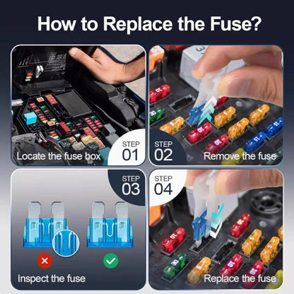180Pcs Mini Blade Car Fuses Assorted Kit with Fuse Puller