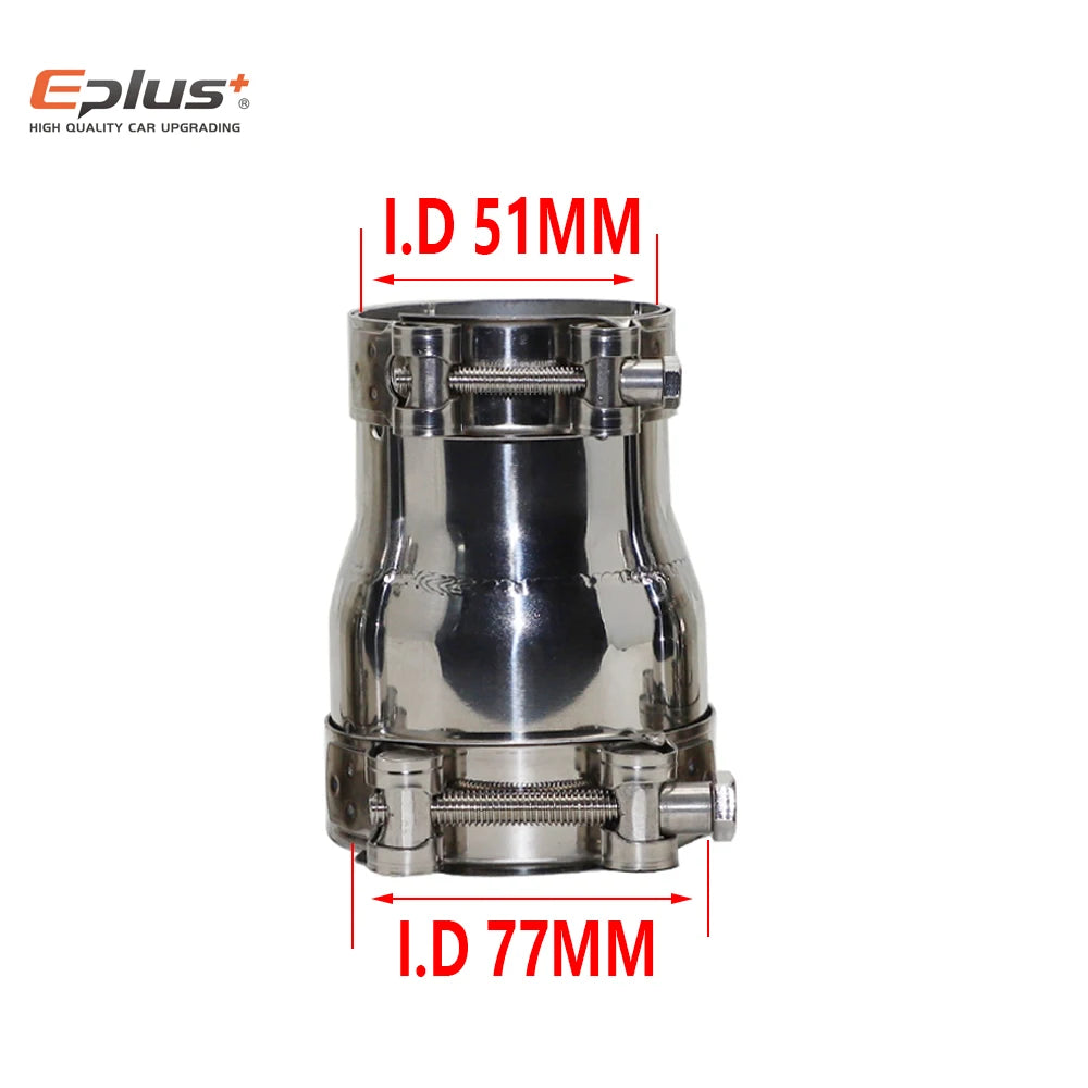 Stainless Steel Reducer Adapter | 39mm–54mm Exhaust Muffler for Car/Motorcycle