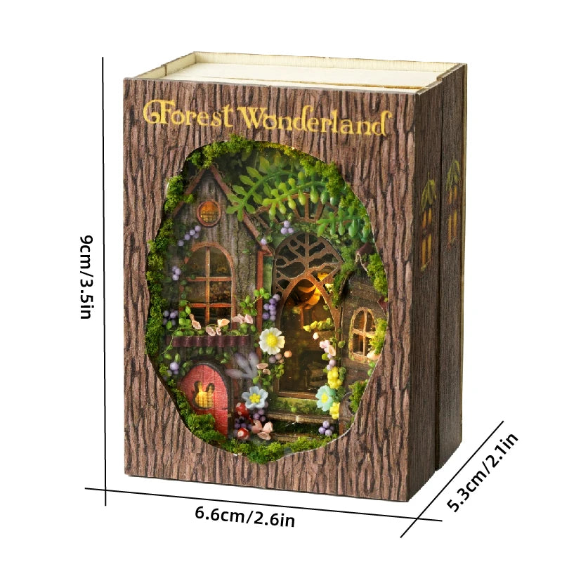 DIY Wooden Dollhouse Christmas Lodge Miniatures with LED Lights Assembly Model Gift - EXPROTAS