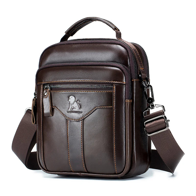 Men’s Crossbody Bag Retro Leather Shoulder Bag Fashion Top Layer Cowhide Satchel