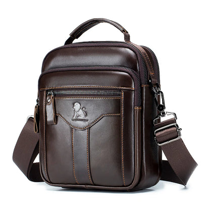Men’s Crossbody Bag Retro Leather Shoulder Bag Fashion Top Layer Cowhide Satchel