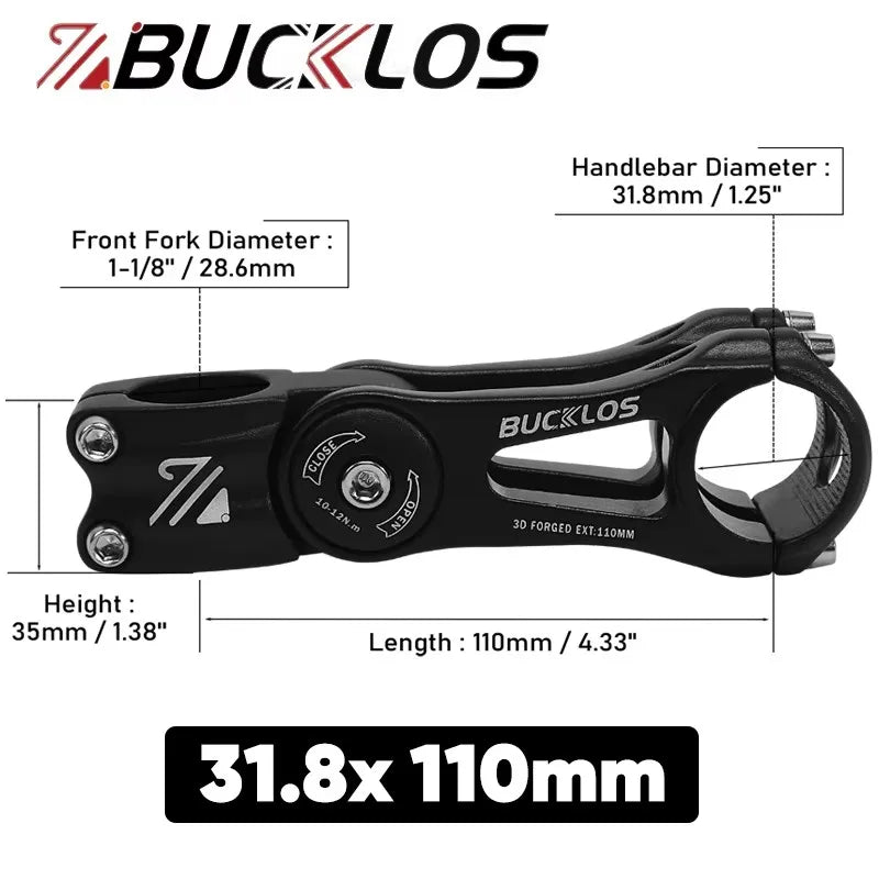 Adjustable Bicycle Handlebar Stem BUCKLOS 3D Forged MTB Road Bike Riser