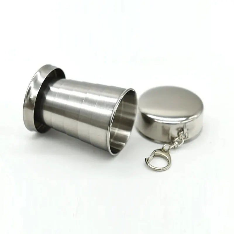 Stainless Steel Telescopic Camping Cup Folding Portable Drinkware Travel Mug