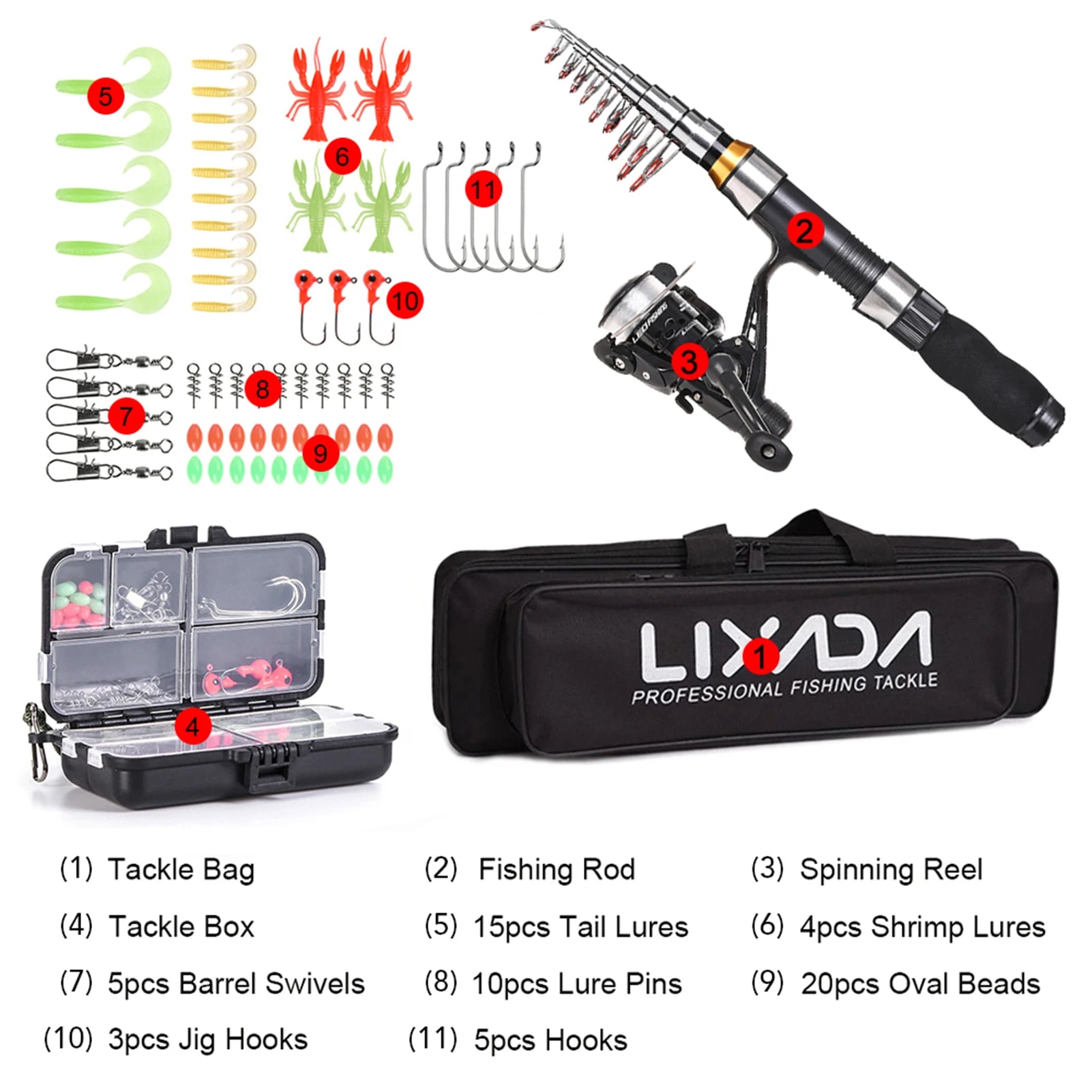 Lixada 2.1m 2.3 m Telescopic Fishing Rod Reel Combo Full Kit Carbon Fiber Rod Pole Spinning Reel Fishing Bag Case Pesca Gear Set-EXPROTAS