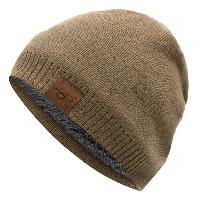 Unisex Urgentman Winter Beanie Cap Outdoor Warm Knitted Fur Lined Hat