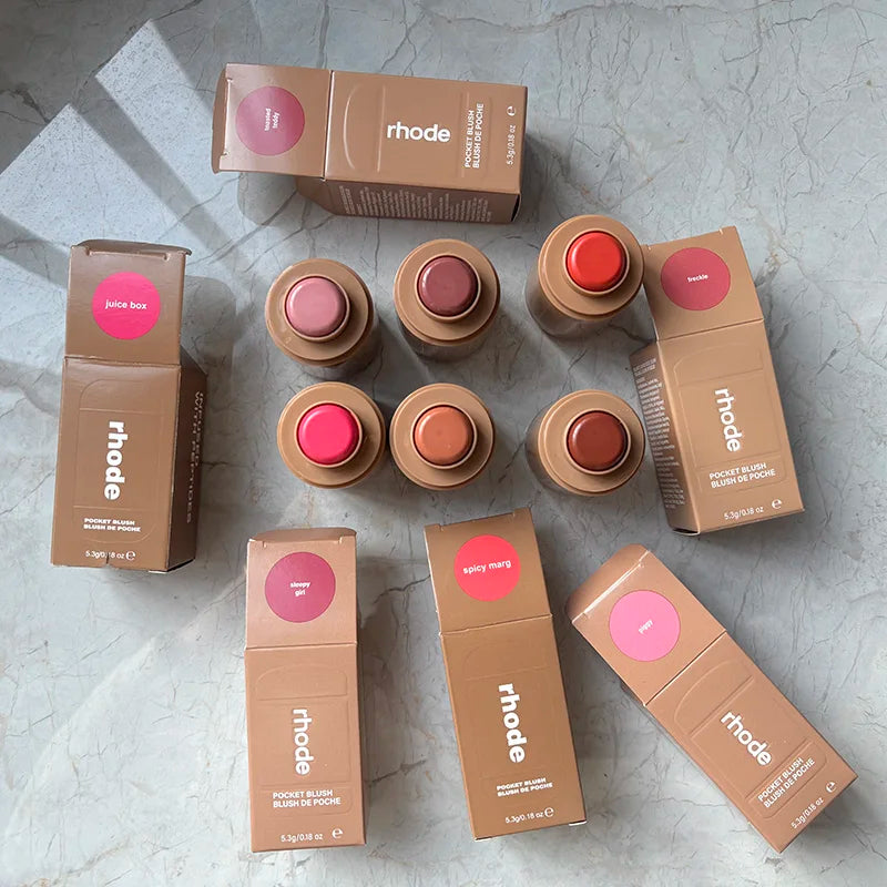 Rhode Shimmer Lipstick Liner Waterproof Gloss Blush Makeup Lemontini
