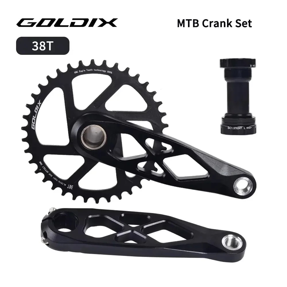 Goldix Narrow Wide Crankset 175mm MTB Square Taper Aluminum Bike Crank