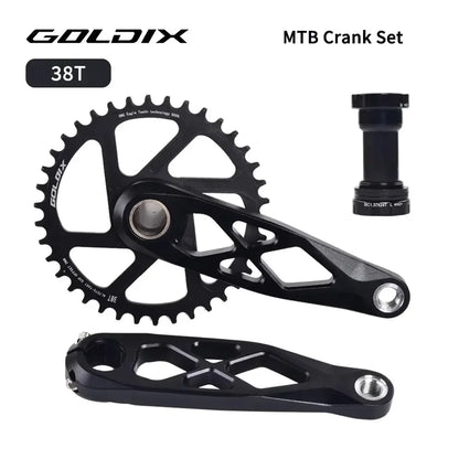 Goldix Narrow Wide Crankset 175mm MTB Square Taper Aluminum Bike Crank