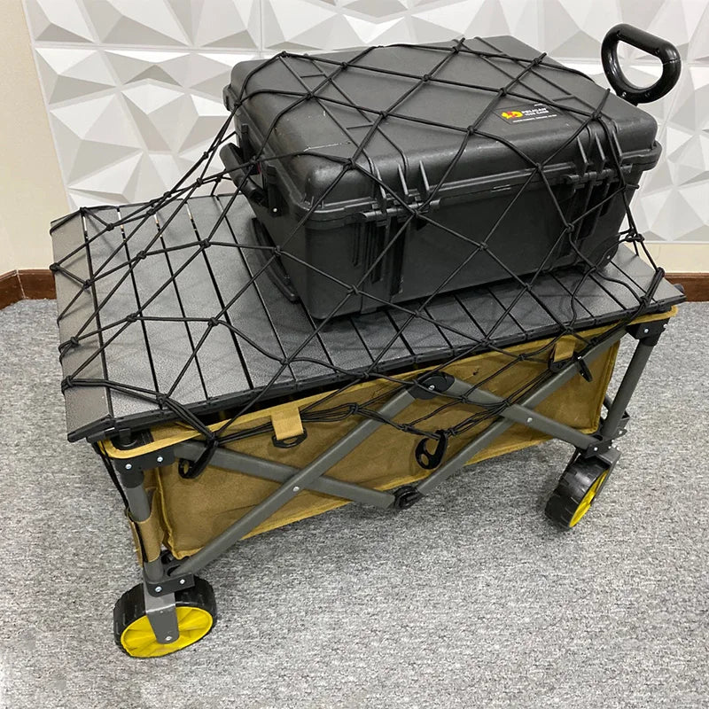 Camping Wagon Elastic Cargo Net with 8 Clips for Trolley Cart