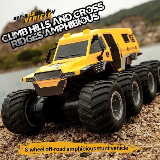 8x8 RC Car 8WD Off-road Amphibious Stunt Vehicle 8-wheel Speed Racing Truck Waterproof Crawler 2.4G Remote Control Cars Toys-EXPROTAS