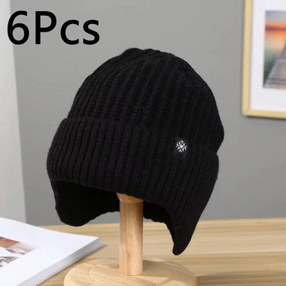 Men's Winter Knitted Hat Ear Protection Plush Warmth Earmuff Outdoor Cap
