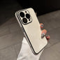 Washed Leather Fabric Phone Case for iPhone 11-17 Air Pro Max Lens Protection