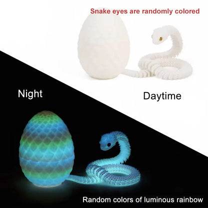 3D Printed Snake Egg Creative Decompression Mold Movable Rotatable Action Figure