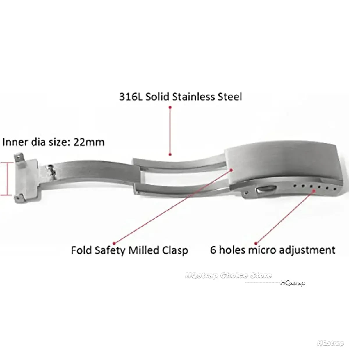 Stainless Steel Deployment Clasp for Seiko Watch Band 18mm 20mm 22mm Silver