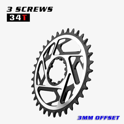SRAM 3-Bolt MTB Chainring GOLDIX Narrow Wide 3mm Offset 34/36/38/40T