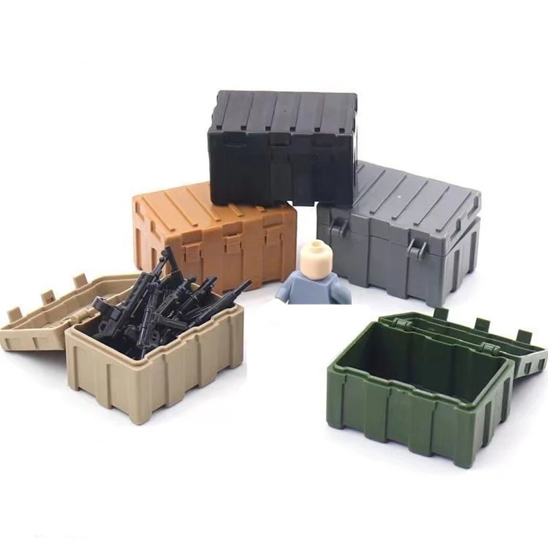 Decool Military Weapon Box Building Blocks Army Soldier WW2 MOC Bricks Kids Toy