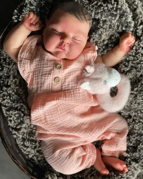 NPK 50CM Soft Body Baby Girl Reborn Peaches Doll with 3D Skin Multiple Layers Painting with Hand painted hair Doll-EXPROTAS