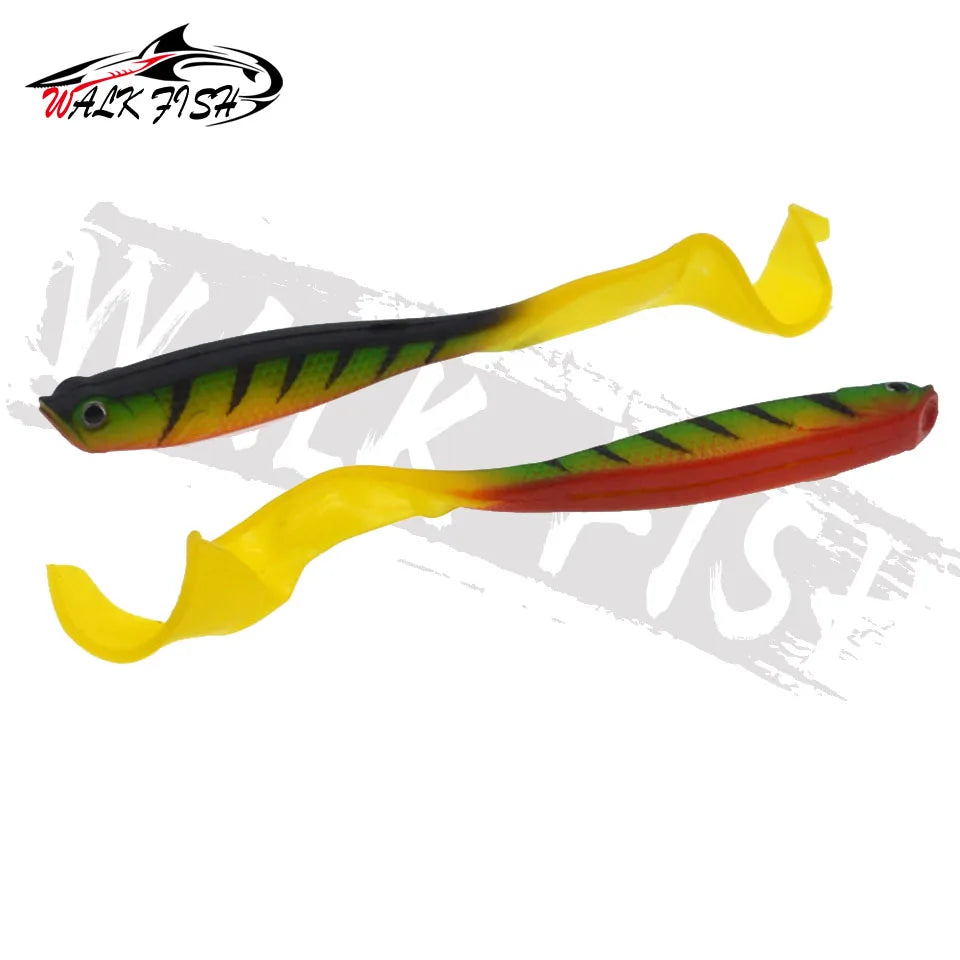 4PCS Fishing Lure Jigging Soft Baits 12.5cm 5.5g Hooks for Bass Pike