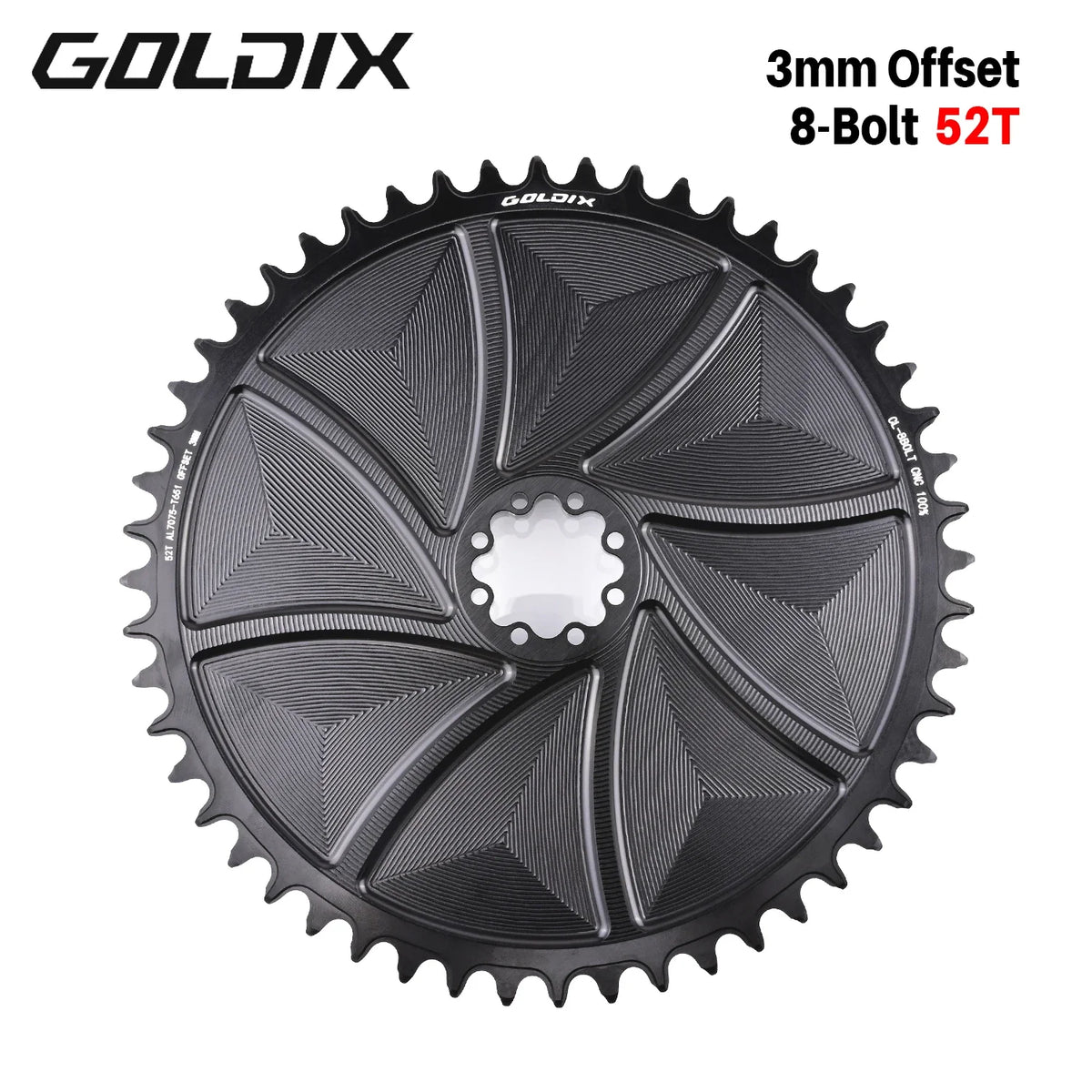 Narrow Wide Chainring 3mm Offset Goldix Direct Mount for 8Bolt Crankset