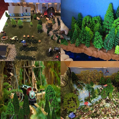 10Pcs Trees Train HO Scale Model Scenery Layout for Railroad Diorama