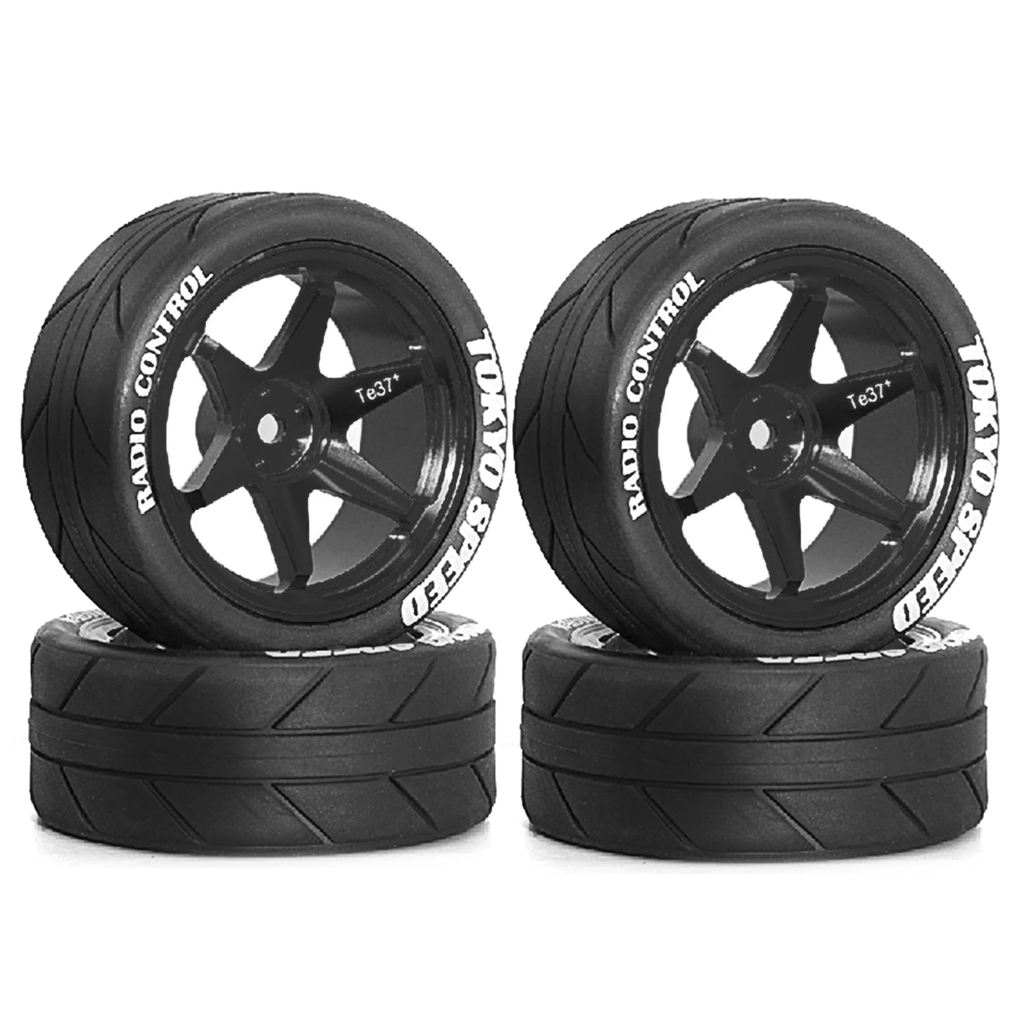 RED SPIDER 65mm Wheel Tires 12mm Hex Blue Rim for 1/10 1/12 1/14 RC Car