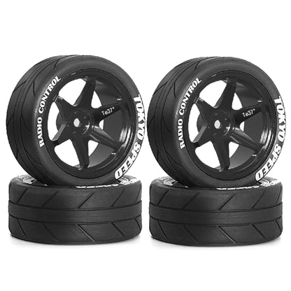 RED SPIDER 65mm Wheel Tires 12mm Hex Blue Rim for 1/10 1/12 1/14 RC Car