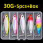 Aorace 5Pcs Metal Jig Lure Cast Spoon 10G 20G 30G 40G Artificial Bait Shore Fishing Jigging Metal Bass Fishing Lure With box