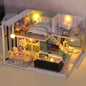 Wooden Miniature Duplex Dollhouse DIY 3D Puzzle Kit with Furniture LED Decoration Gift - EXPROTAS