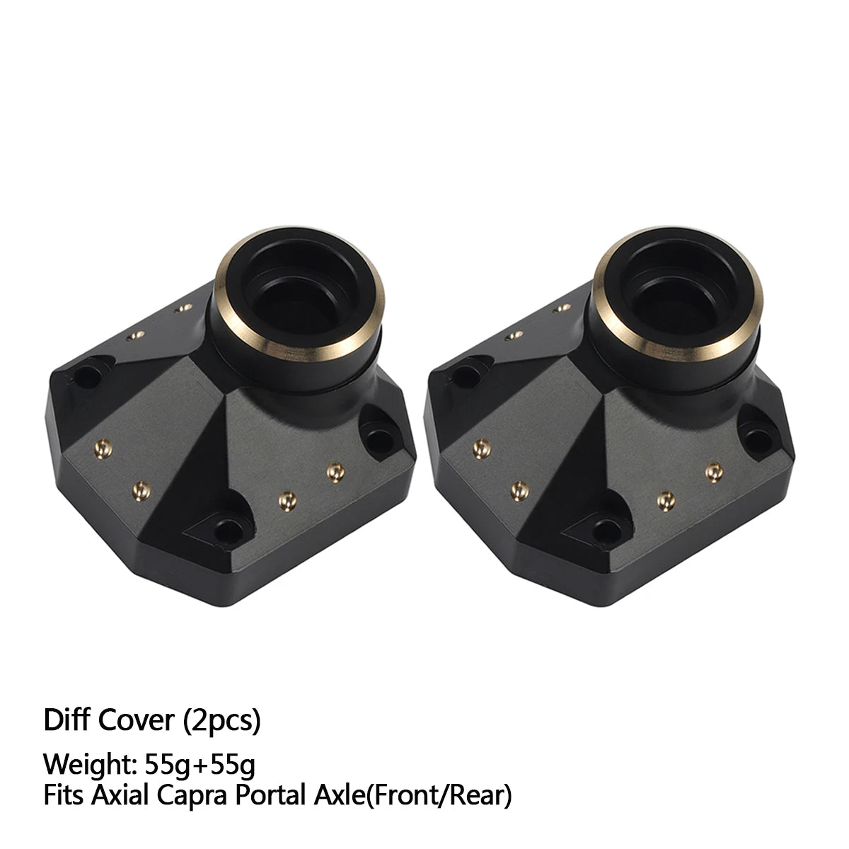 Black Brass Steering Knuckle Portal Cover Weights for Axial Capra SCX10 III