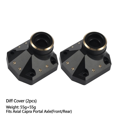 Black Brass Steering Knuckle Portal Cover Weights for Axial Capra SCX10 III