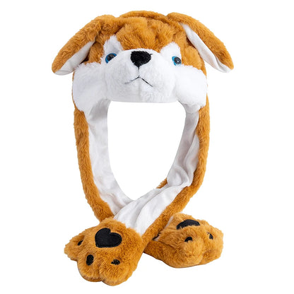Funny Ear Hat Plush Rabbit Animal Cap for Party Teens Headwear