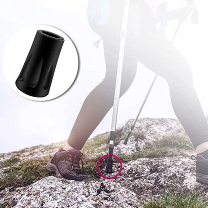 Rubber Tips Protector for Trekking Poles Walking Sticks - 8 Pcs