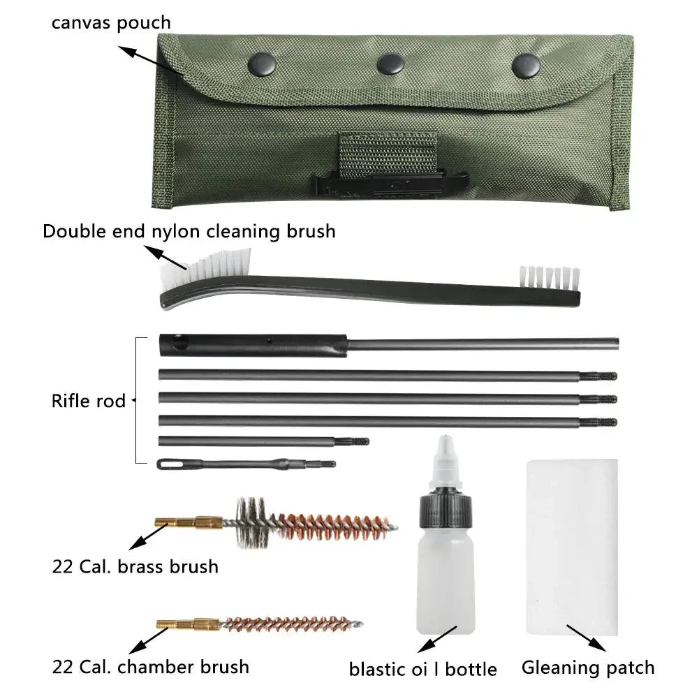 M4 Gun Brushes 10PCS Cleaning Kit for .22LR 5.56mm Lightweight Airsoft