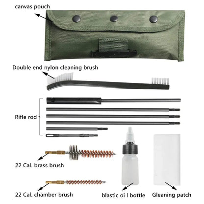 M4 Gun Brushes 10PCS Cleaning Kit for .22LR 5.56mm Lightweight Airsoft