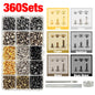 240Pcs Double Cap Rivets Studs Metal for Leather Craft Bag Repair